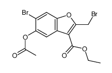 2-Bromomethyl-3-ethoxycarbonyl-5-acetoxy-6-bromobenzofuran结构式