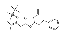 3-(tert-Butyl-dimethyl-silanyloxy)-4-methyl-pent-3-enoic acid 1-phenethyl-but-3-enyl ester结构式