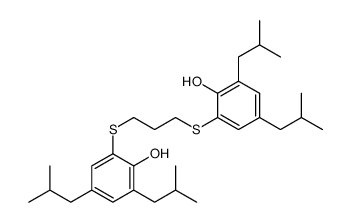2-[3-[2-hydroxy-3,5-bis(2-methylpropyl)phenyl]sulfanylpropylsulfanyl]-4,6-bis(2-methylpropyl)phenol结构式