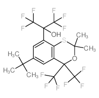 2-[9,9-dimethyl-4-tert-butyl-7,7-bis(trifluoromethyl)-8-oxa-10-thiabicyclo[4.4.0]deca-2,4,11-trien-2-yl]-1,1,1,3,3,3-hexafluoro-propan-2-ol Structure