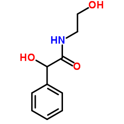 2-Hydroxy-N-(2-hydroxyethyl)-2-phenylacetamide Structure