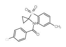 4-chloro-N-[1-(4-methylphenyl)sulfonylcyclopropyl]benzamide结构式