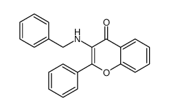 4H-1-Benzopyran-4-one,2-phenyl-3-[(phenylmethyl)amino]-(9CI) Structure