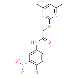 N-(4-CHLORO-3-NITROPHENYL)-2-[(4,6-DIMETHYL-2-PYRIMIDINYL)SULFANYL]ACETAMIDE结构式