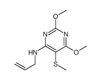 2,6-dimethoxy-5-methylsulfanyl-N-prop-2-enylpyrimidin-4-amine Structure