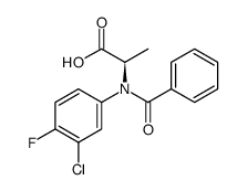 (2R)-2-[benzoyl-(3-chloro-4-fluoro-phenyl)amino]propanoic acid structure