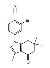 2-bromo-4-(3,6,6-trimethyl-4-oxo-4,5,6,7-tetrahydro-indol-1-yl)-benzonitrile结构式