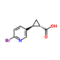 (1S,2S)-2-(6-Bromo-3-pyridinyl)cyclopropanecarboxylic acid Structure