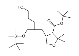 (S)-TERT-BUTYL 4-((R)-2-(((TERT-BUTYLDIMETHYLSILYL)OXY)METHYL)-5-HYDROXYPENTYL)-2,2-DIMETHYLOXAZOLIDINE-3-CARBOXYLATE结构式