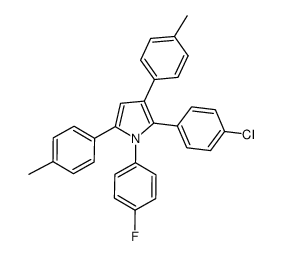 2-(4-chlorophenyl)-1-(4-fluorophenyl)-3,5-di(p-tolyl)-1H-pyrrole结构式