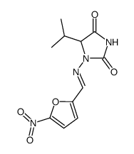 5-isopropyl-1-(5-nitro-furan-2-ylmethyleneamino)-imidazolidine-2,4-dione结构式