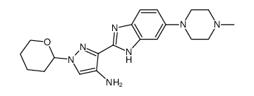 3-[6-(4-methylpiperazin-1-yl)-1H-benzimidazol-2-yl]-1-(tetrahydropyran-2-yl)-1H-pyrazol-4-ylamine Structure