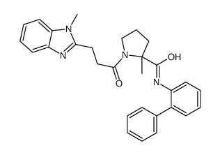 N-2-Biphenylyl-2-methyl-1-[3-(1-methyl-1H-benzimidazol-2-yl)propa noyl]-L-prolinamide结构式