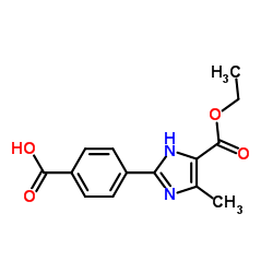 4-[4-(Ethoxycarbonyl)-5-methyl-1H-imidazol-2-yl]benzoic acid Structure