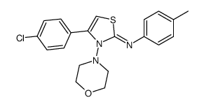 4-(4-chlorophenyl)-N-(4-methylphenyl)-3-morpholin-4-yl-1,3-thiazol-2-imine结构式