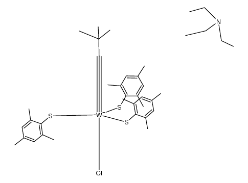 {tungsten(C-t-Bu)(2,4,6-trimethylbenzenethiolate)3Cl}{HNEt3}结构式