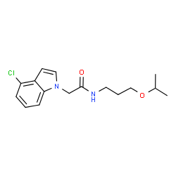 2-(4-chloro-1H-indol-1-yl)-N-[3-(propan-2-yloxy)propyl]acetamide structure