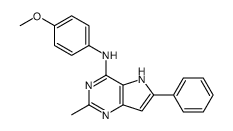 N-(4-methoxyphenyl)-2-methyl-6-phenyl-5H-pyrrolo[3,2-d]pyrimidin-4-amine Structure