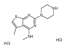 N,5-Dimethyl-2-(1-piperazinyl)thieno[2,3-d]pyrimidin-4-amine dihy drochloride Structure