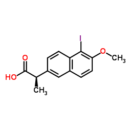 (2R)-2-(5-Iodo-6-methoxy-2-naphthyl)propanoic acid Structure