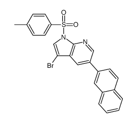 3-Bromo-1-[(4-methylphenyl)sulfonyl]-5-(2-naphthyl)-1H-pyrrolo[2, 3-b]pyridine Structure