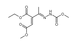 1-ethyl 4-methyl 2-(1-(2-(methoxycarbonyl)hydrazono)ethyl)but-2-enedioate Structure