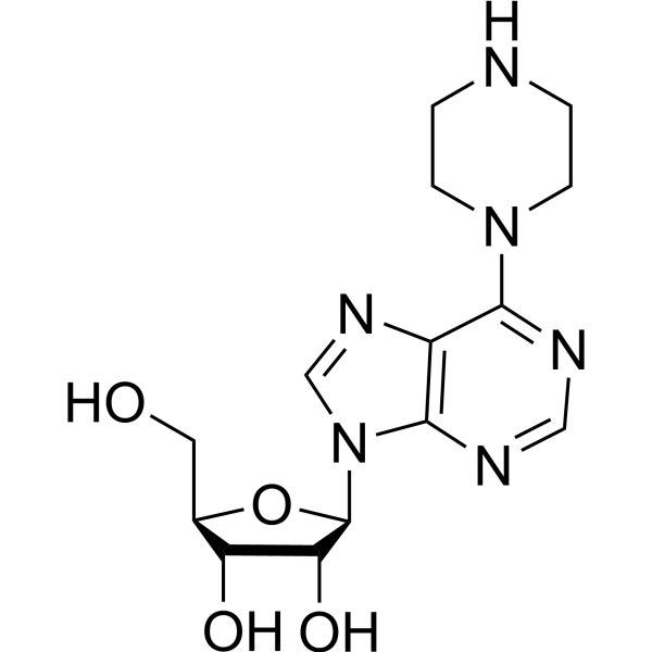 6-(1-Piperazinyl)-9-β-D-ribofuranosyl-9H-purine Structure