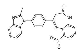 2,3-Dihydro-4-[4-(2-methylimidazo[4,5-c]pyrid-1-yl)phenyl]-6-nitro-1H[1,5]benzodiazepin-2-one结构式