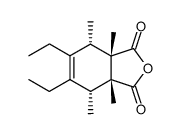 4,5-diethyl-1,2t,3c(-),6c(-)-tetramethyl-cyclohex-4-ene-1r,2c-dicarboxylic acid-anhydride Structure