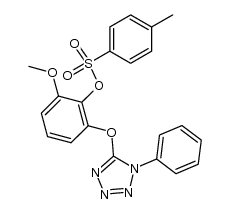 2-methoxy-6-((1-phenyl-1H-tetrazol-5-yl)oxy)phenyl 4-methylbenzenesulfonate结构式