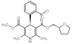 3-O-methyl 5-O-(oxolan-2-ylmethyl) 2,6-dimethyl-4-(2-nitrophenyl)-1,4-dihydropyridine-3,5-dicarboxylate Structure