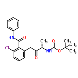 Carbamic acid, N-​[(1S)​-​3-​[3-​chloro-​2-​[(phenylamino)​carbonyl]​phenyl]​-​1-​methyl-​2-​oxopropyl]​-​, 1,​1-​dimethylethyl ester结构式