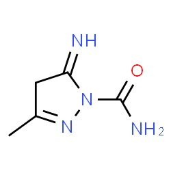 1H-Pyrazole-1-carboxamide,4,5-dihydro-5-imino-3-methyl-(9CI) Structure