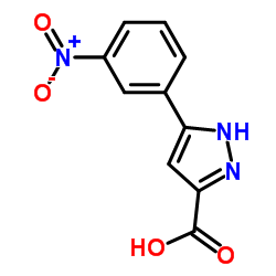 5-(3-Nitrophenyl)-1H-pyrazole-3-carboxylic acid structure