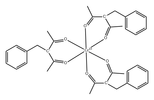 Chromium, tris[3-(phenylmethyl)-2,4-pentanedionato-κO,κO']-, (OC-6-11)- (9CI) Structure