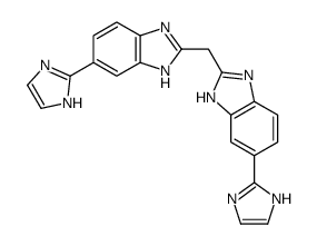 6-(1H-imidazol-2-yl)-2-[[6-(1H-imidazol-2-yl)-1H-benzimidazol-2-yl]methyl]-1H-benzimidazole结构式