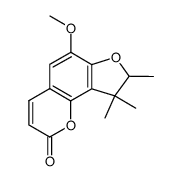 8,9-Dihydro-6-methoxy-8,9,9-trimethyl-2H-furo[2,3-h]-1-benzopyran-2-one结构式