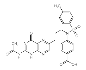 Benzoic acid,4-[[3-[2-(acetylamino)-3,4-dihydro-4-oxo-6-pteridinyl]propyl][(4-methylphenyl)sulfonyl]amino]- structure