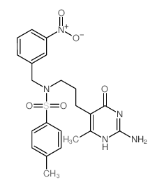 N-[3-(2-amino-4-methyl-6-oxo-3H-pyrimidin-5-yl)propyl]-4-methyl-N-[(3-nitrophenyl)methyl]benzenesulfonamide picture