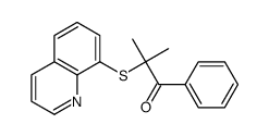 2-methyl-1-phenyl-2-quinolin-8-ylsulfanylpropan-1-one结构式