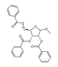 methyl 2,3,5-tri-O-benzoyl-D-[5-13C]ribofuranoside Structure