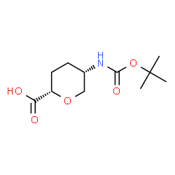cis-5-(boc-amino)-tetrahydro-pyran-2-carboxylic acid结构式