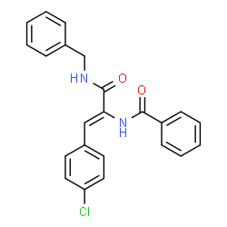 N-[(1Z)-3-(benzylamino)-1-(4-chlorophenyl)-3-oxoprop-1-en-2-yl]benzamide结构式