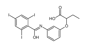 2-[3-[(2,4,6-triiodobenzoyl)amino]phenoxy]butanoic acid Structure