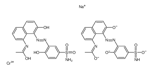 sodium bis[N-[7-hydroxy-8-[[2-hydroxy-5-sulphamoylphenyl]azo]-1-naphthyl]acetamidato(2-)]chromate(1-) Structure