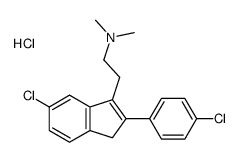 2-[6-chloro-2-(4-chlorophenyl)-3H-inden-1-yl]-N,N-dimethylethanamine,hydrochloride结构式