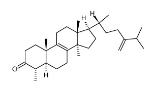 24-Methylene-29-nor-5α-lanost-8-en-3-one结构式