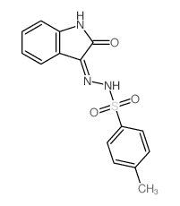 Benzenesulfonic acid,4-methyl-, 2-(1,2-dihydro-2-oxo-3H-indol-3-ylidene)hydrazide结构式