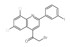 Ethanone,2-bromo-1-[6,8-dichloro-2-(3-iodophenyl)-4-quinolinyl]- Structure