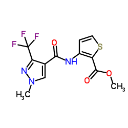 3-[[[1-Methyl-3-(trifluoromethyl)-1H-pyrazol-4-yl]carbonyl]amino]-2-thiophenecarboxylic Acid Methyl Ester结构式